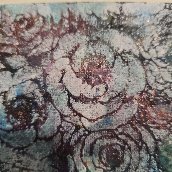 HANDCRAFTED Abstract Painting HANDPAINTED Artwork HANDMADE Wall Art Decor 8"x8" - Picture 5 of 13